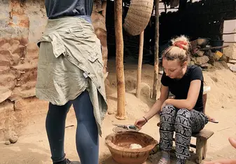 Learning to make a traditional dish! 