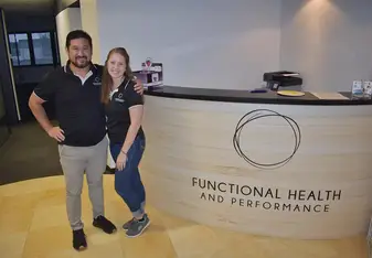 My boss and I at my internship in North Sydney 