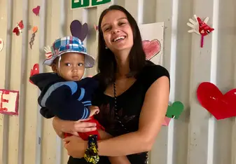 Me and a baby in my class!