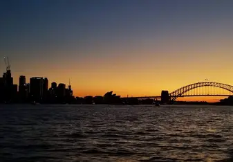 Sydney Harbor at Sunset from the Manly boat 