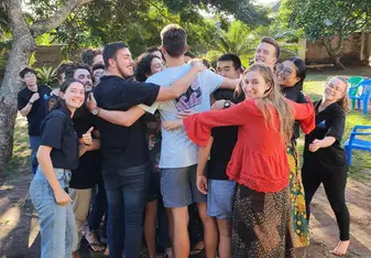 Group hug from a loving household