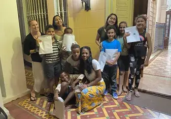 Students that came everyday to council of churches to learn english.