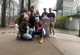 Maastricht family at the 3 country point; Belgium, Germany and the Netherlands 