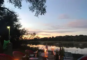 Dinner next to the Okanvango River in Rundu, Namibia