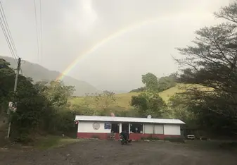 A beautiful rainbow at the local store.