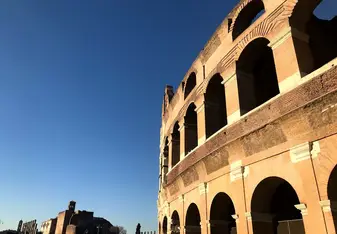 Picture of the colosseum in sunlight. 