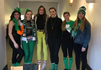 We went into Dublin for the parade on St. Patrick's Day all dressed up!