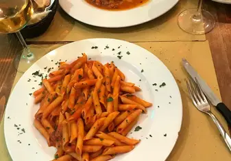 penne pasta in spicy red sauce