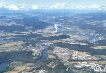 Overlooking Prague in a plane