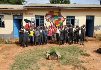 Anneli and Greg with their Standard 7 and 8 students.