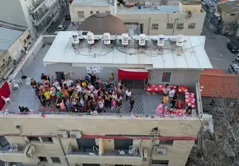 Purim party on the roof