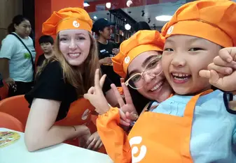 Teaching our students how to order meals in English!