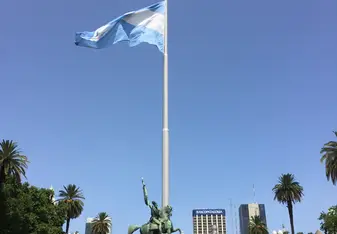 Argentina flag in the main square of Buenos Aires
