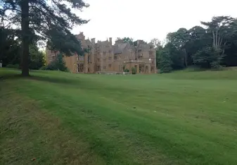 A view of the back of the abbey. There are multiple paths on the grounds that are great to explore on a sunny day. 