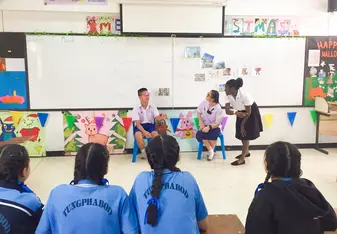 Teaching demo at government school 
