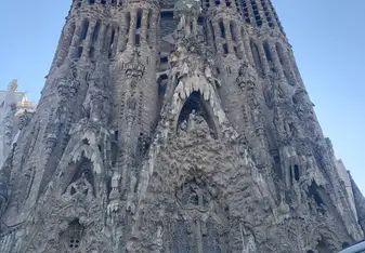 The front of the Sagrada Familia. 