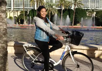 biking through El Rio park to the City of Arts