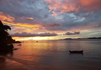 Camp’s beach during the sunset