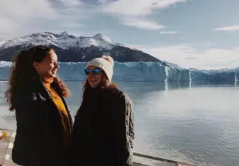 visiting the glacier Perito Moreno in Patagonia 