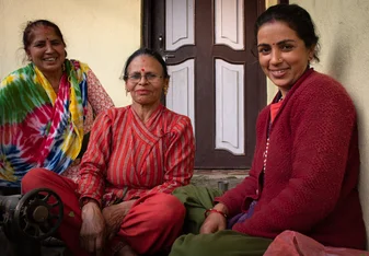 My host mother (on the right) with friends