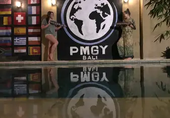 This was the main hub of the volunteer house. A small pool with the PMGY logo in the background. There is seating nearby where we eat our meals, and also seating on the second floor. Plenty of places to relax here.