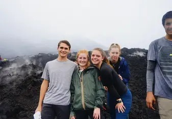 Climbing Volcán Pacaya in Guatemala.