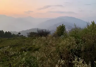 An amazing sunset seen from the foothills of the Himalayas!