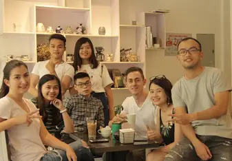 Cafe in Hanoi with my coworkers