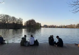 Relaxing on the Spree by Treptower Park