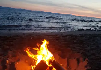 Fire on the beach