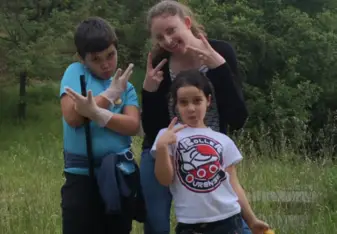 Me with my host kids