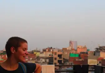 On a rooftop during the last few days of the trip!