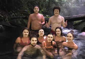 Hot springs with jungle man 
