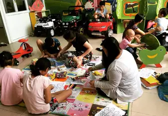 In the hospital playroom