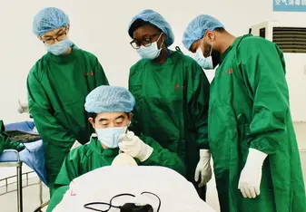 Students in Mock Surgery 