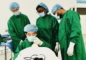 Students in Mock Surgery 