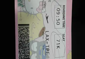 Hello Kitty Plane Ticket