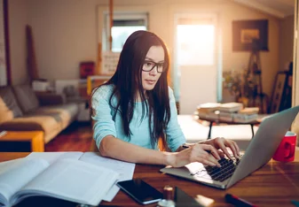 remote internship student at work