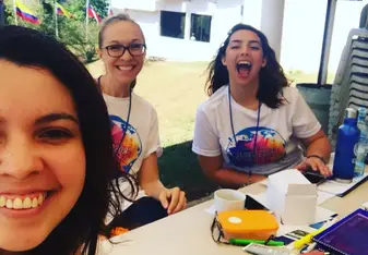 girls smiling