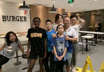 Me, my host family and their family friends!