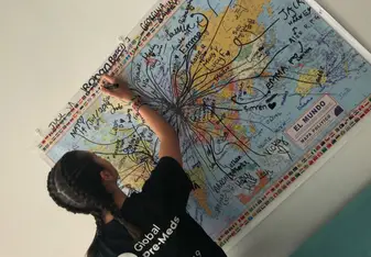 Last day, just as we were leaving we all added our names to where we lived on the map 