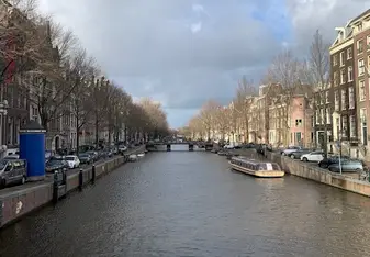 Quintessential canal in Amsterdam, NL
