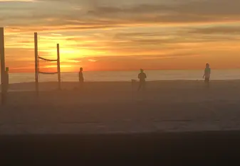 a sunset on the beach