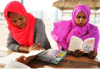Students reading We Should All Be Feminists