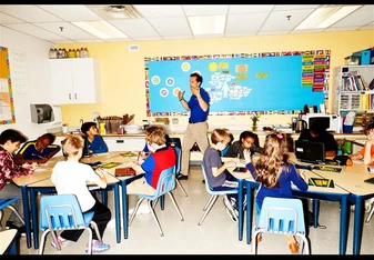 Man lecturing classroom