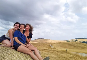 students in siena countryside