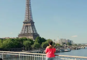 Tamlyn F. at the Eiffel Tower