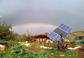 A rainbow over the farm