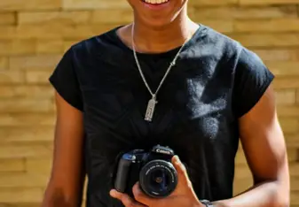 Nthabi M. with camera