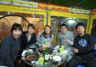 Kyung J with friends